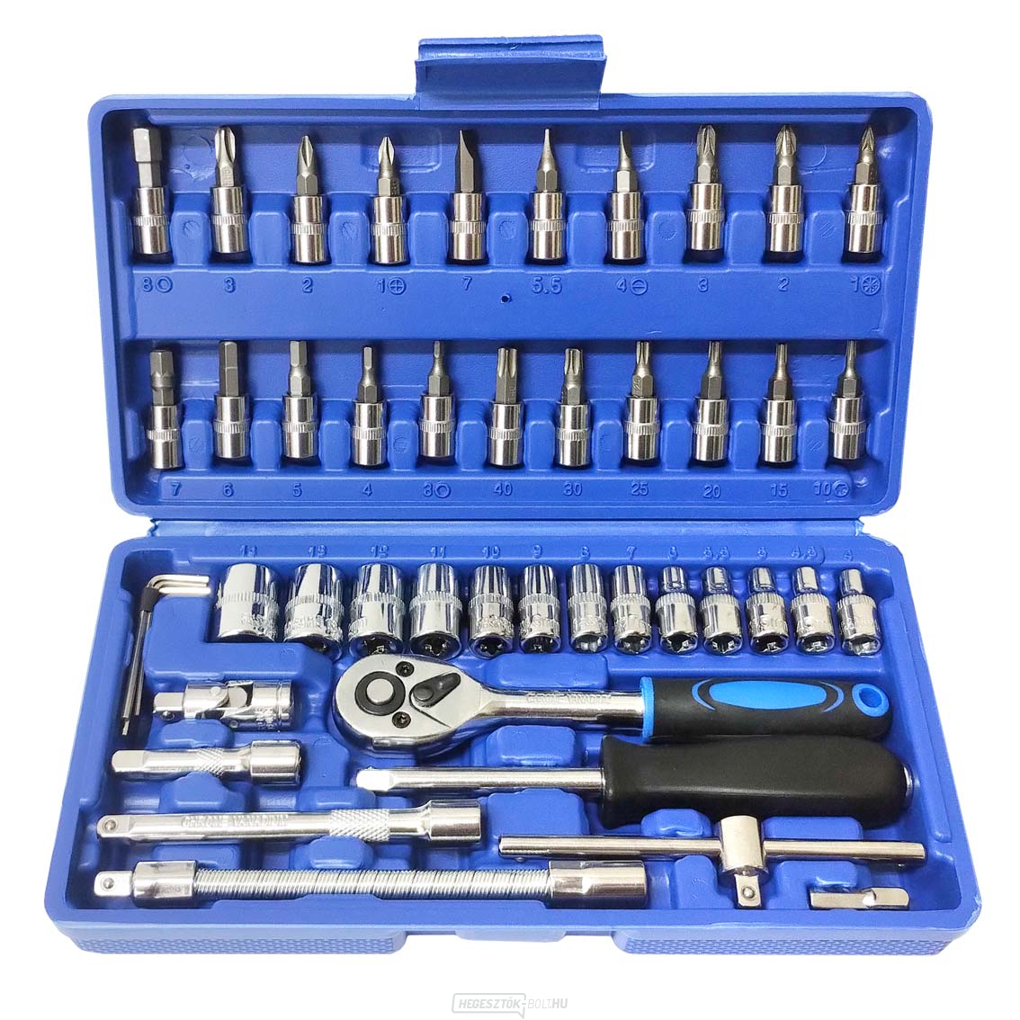 1/4"-os racsnis bitkészlet - 45 részes.