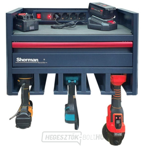 Sherman Műhelyszekrény elektromos szerszámokhoz hosszabbító kábellel gallery main image