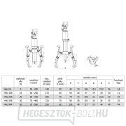Két- vagy háromkarú hidraulikus lehúzó HHL-10R Előnézet 