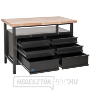 Műhelyasztal P 1200 SS fekete vonalvezetésű Előnézet 
