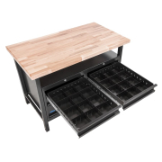 Műhelyasztal P 1200 SS fekete vonalvezetésű Előnézet 