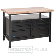 Műhelyasztal P 1200 SS fekete vonalvezetésű gallery main image