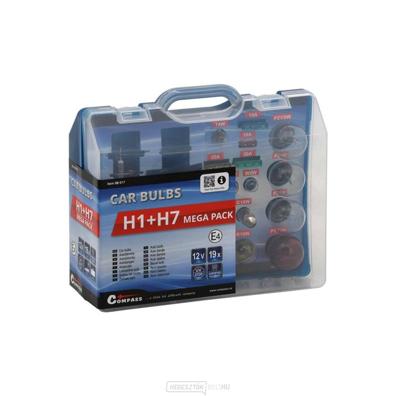 MEGA H1+H7 autóizzók + biztosítékok COMPASS 08517 készlet