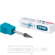 Kúpos piramis alakú keményfém maró, ⌀6x13mm, ⌀3mm szár, közepes fogazású (dupla fogazású) Előnézet 