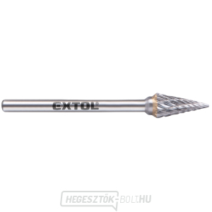 Kúpos piramis alakú keményfém maró, ⌀6x13mm, ⌀3mm szár, közepes fogazású (dupla fogazású) gallery main image