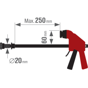 függőleges nyomószorító - 20 mm-es furatátmérőjű multifunkciós asztalokhoz, 0-250 mm Előnézet 