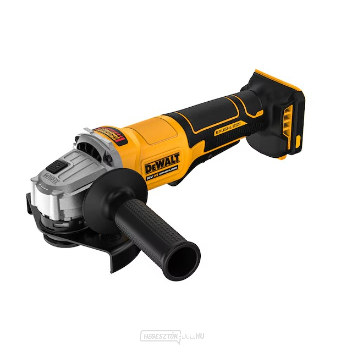 18 V-os XR 125 mm-es sarokcsiszoló szénkefe nélküli motorral és lapátos kapcsolóval (akkumulátor nélkül)