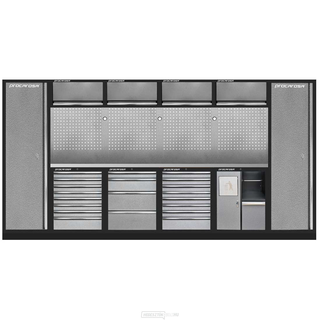 Műhelybútor-garnitúra Procarosa PROFI L 8481A Munkalap: rozsdamentes acél