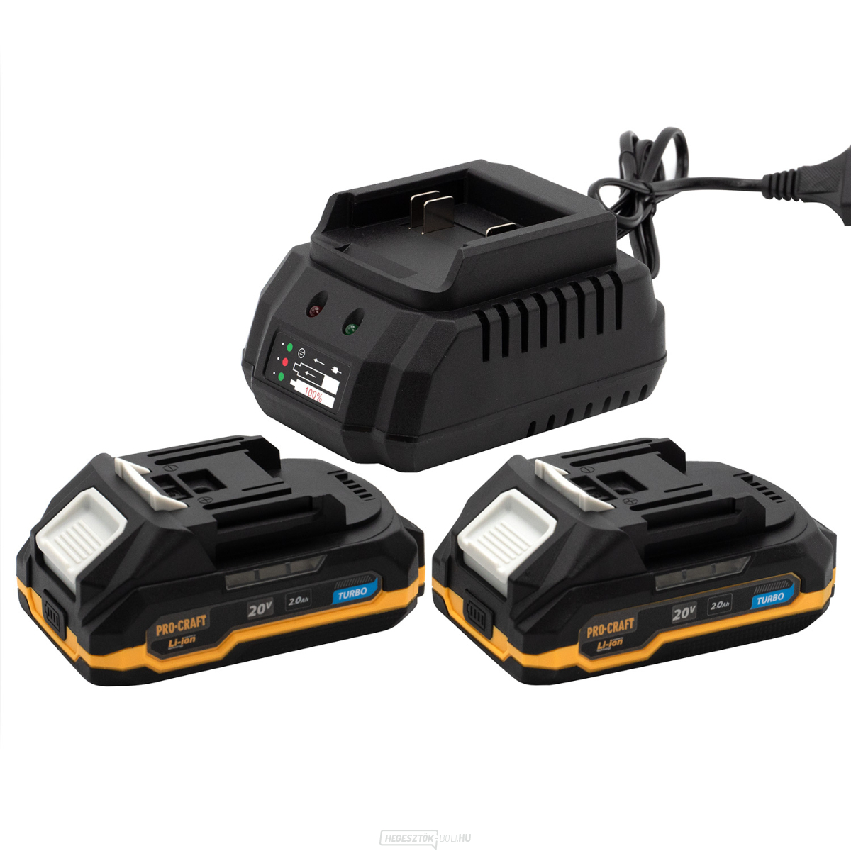 Akkumulátorkészlet 20V 2Ah (2 db) + 1 töltő Procraft PBC-Set 1 | PBC-Set 1