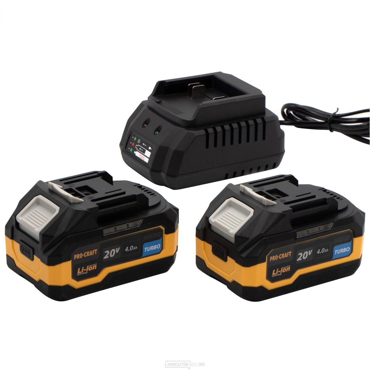 Akkumulátorkészlet 20V 4Ah (2 db) + 1 töltő Procraft PBC-Set 2 | PBC-Set 2