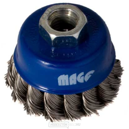 Csészekefe 80mm, fonott SS 0,50, menet M14x2 - NEREZ Csészekefe 80mm, fonott SS 0,50, menet M14x2 - NEREZ gallery main image