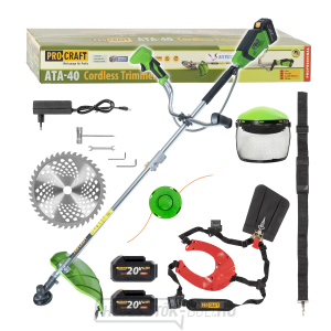 Akkus bozótvágó Procraft ATA-40C + kétkarú pánt és védőpajzs | ATA-40C/20SH/CH/FACE-GUARD Akkus bozótvágó Procraft ATA-40C + kétkarú pánt és védőpajzs | ATA-40C/20SH/CH/FACE-GUARD gallery main image