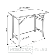 Összecsukható munkaasztal, 100x60x80cm (h/sz/m), teherbírás akár 100kg náhled