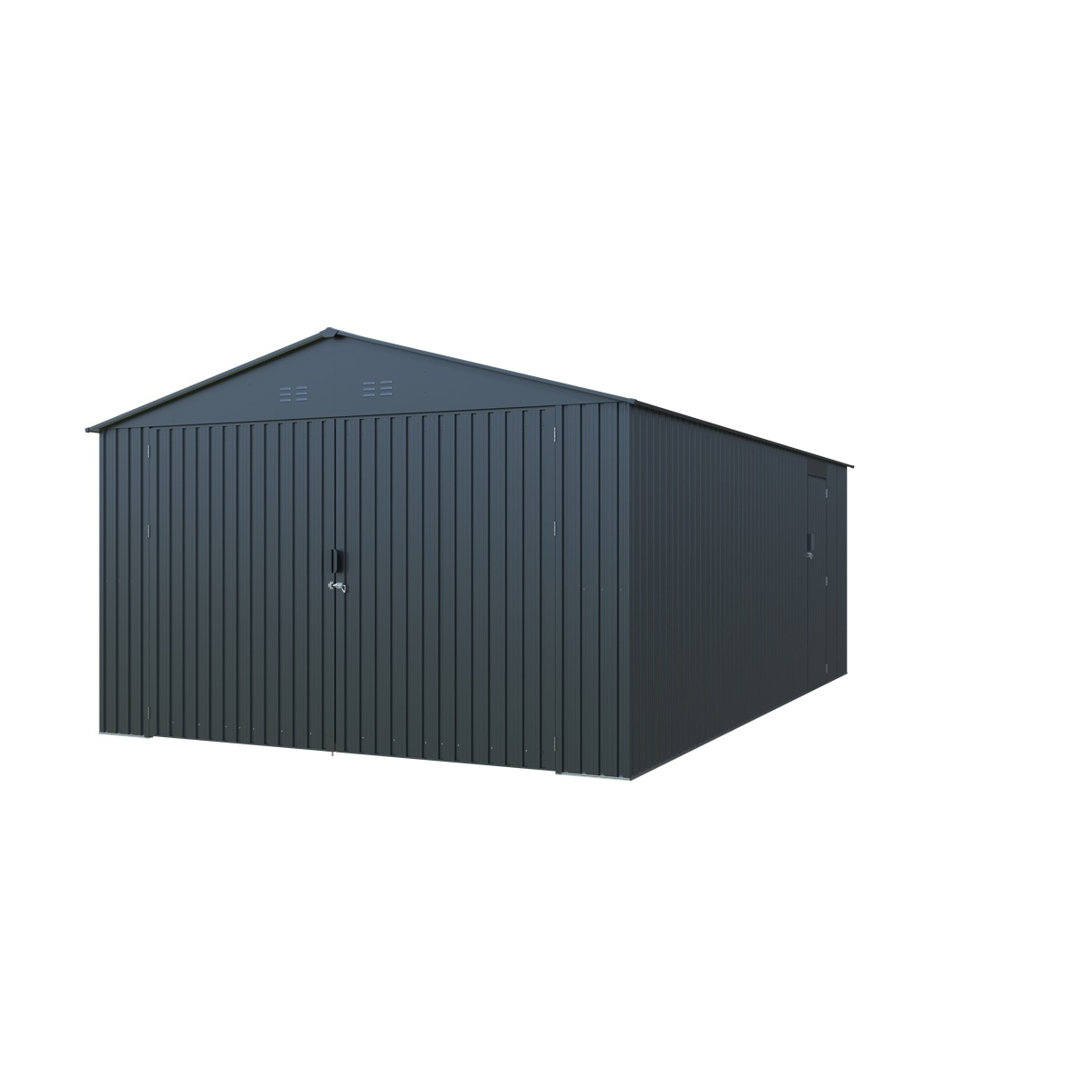 Riwall PRO RMCG 20x13 Antracit fém garázs 3,8 x 6 m nyeregtetővel Antracit Előnézet 