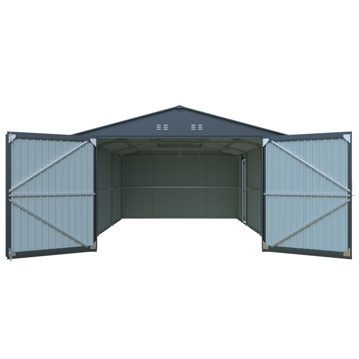 Riwall PRO RMCG 20x13 Antracit fém garázs 3,8 x 6 m nyeregtetővel Antracit Előnézet 