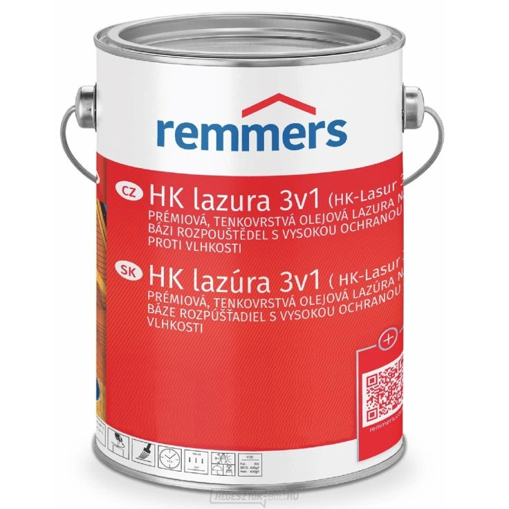 Remmers HK-Lasur 5 L - vékonyrétegű 3 az 1-ben fapác, fenyő/vörösfenyő árnyalat