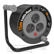 Solight hosszabbító kábel dobon 15m, 3 aljzat, fekete kábel, 3x 1.0mm2 Előnézet 