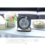Solight hosszabbító kábel dobon 15m, 3 aljzat, fekete kábel, 3x 1.0mm2 náhled