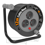 Solight hosszabbító kábel dobon 12m, 3 aljzat, fekete kábel, 3x 1,5mm2 Előnézet 