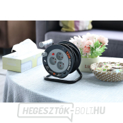 Solight hosszabbító kábel dobon 12m, 3 aljzat, fekete kábel, 3x 1,5mm2 náhled