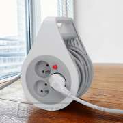 Solight hosszabbító kábel dobon 10m, 3 aljzat, szürke kábel, 3x 1.0mm2 náhled