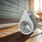 Solight hosszabbító kábel dobon 10m, USB A+C, 2 aljzat, szürke kábel, 3x 1.0mm2 náhled