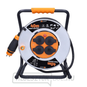 Solight hosszabbító kábel - fém dobon, 4 aljzat, 40 m gumi-neoprén kábel, 3x 2,5 mm2, IP44 Előnézet 