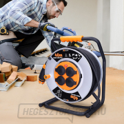 Solight hosszabbító kábel - fém dobon, 4 aljzat, 40 m gumi-neoprén kábel, 3x 2,5 mm2, IP44 náhled