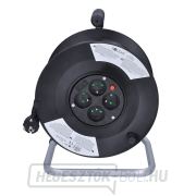 Solight hosszabbító kábel dobon, 4 aljzat, 50m, fekete kábel, 3x 1,5mm2 Előnézet 