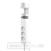 Solight 3z + USB A+C hordozható asztali aljzatok, 2m, fehér, USB gyorstöltő 20W PD gallery main image