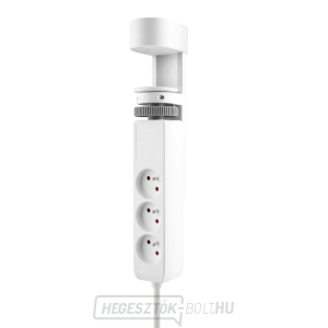 Solight 3z + USB A+C hordozható asztali aljzatok, 2m, fehér, USB gyorstöltő 20W PD gallery main image