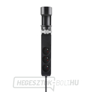 Solight 3z + USB A+C hordozható asztali aljzatok, 2m, fekete, USB gyorstöltő 20W PD Előnézet 