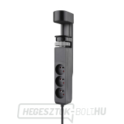 Solight 3z + USB A+C hordozható asztali aljzatok, 2m, fekete, USB gyorstöltő 20W PD gallery main image