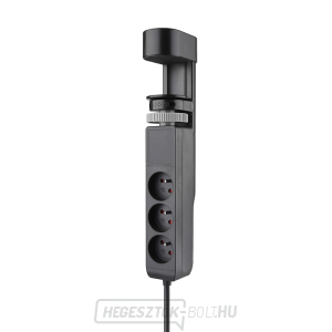 Solight 3z + USB A+C hordozható asztali aljzatok, 2m, fekete, USB gyorstöltő 20W PD gallery main image