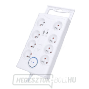 Solight túlfeszültségvédő, 8z, USB A+C, 2m, fehér náhled