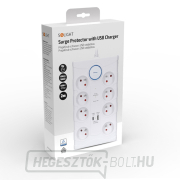 Solight túlfeszültségvédő, 8z, USB A+C, 2m, fehér náhled