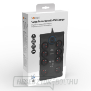 Solight túlfeszültségvédő, 8 tűs, USB A+CA, 2m, fekete náhled