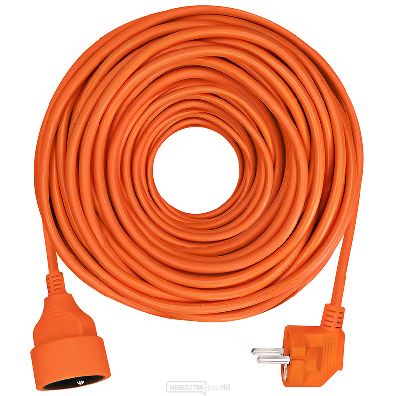 Solight hosszabbító kábel - csatlakozó, 1 aljzat, 20m, 3 x 1,5mm2, narancssárga
