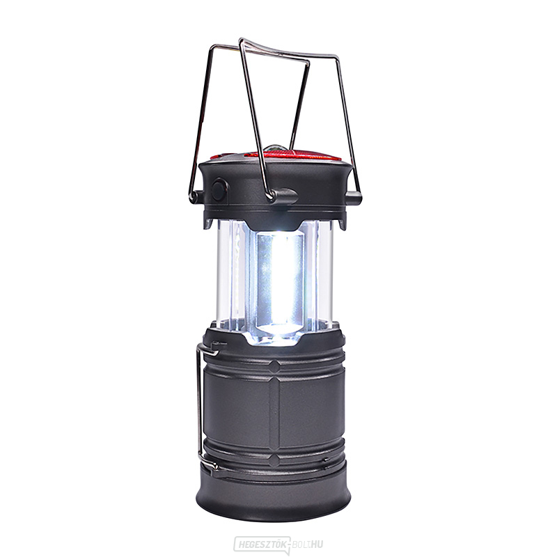 Solight LED újratölthető kempinglámpa lámpással, 200lm, szürke