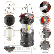 Solight LED újratölthető kempinglámpa lámpással, 200lm, szürke Előnézet 