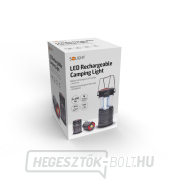 Solight LED újratölthető kempinglámpa lámpással, 200lm, szürke náhled