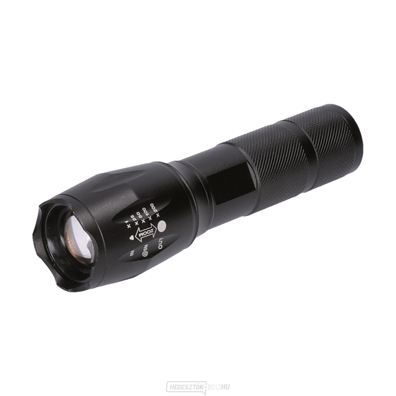 Solight LED újratölthető zseblámpa, 300lm, Cree, zoom, külső akkumulátor, Li-ion