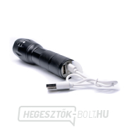 Solight LED újratölthető zseblámpa, 300lm, Cree, zoom, külső akkumulátor, Li-ion Előnézet 