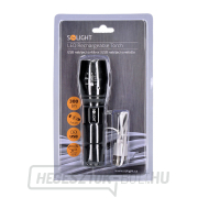 Solight LED újratölthető zseblámpa, 300lm, Cree, zoom, külső akkumulátor, Li-ion náhled