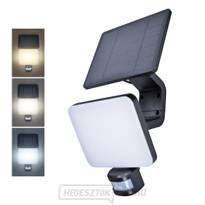 Solight LED napelemes világítás szenzorral, 11W, 1200lm, 3 CCT, Li-ion, fekete gallery main image