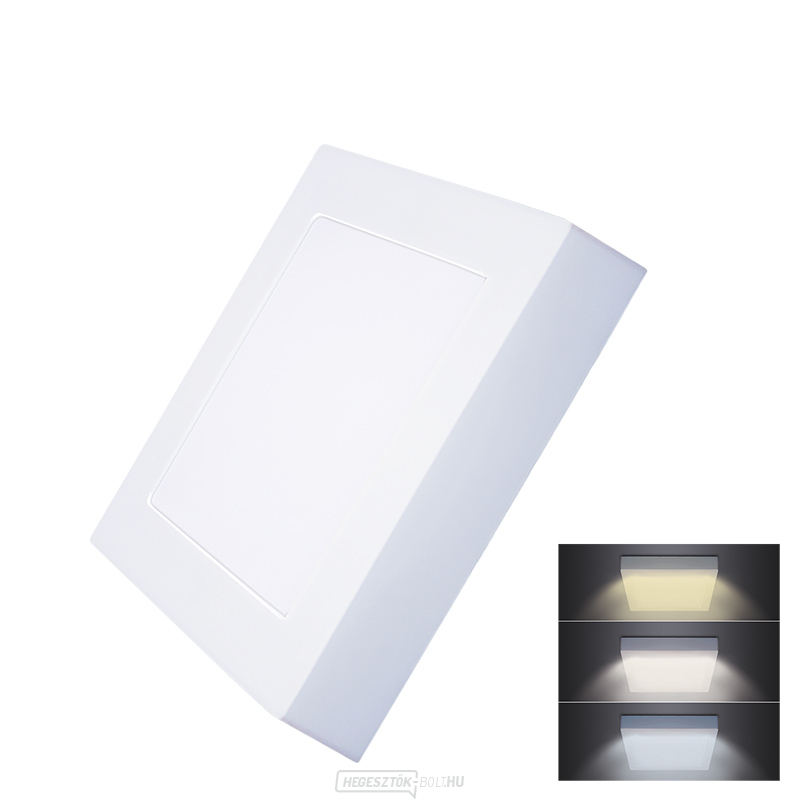 Solight LED mini panel CCT, felületre szerelhető, 12W, 900lm, 3000K, 4000K, 6000K, négyzet alakú