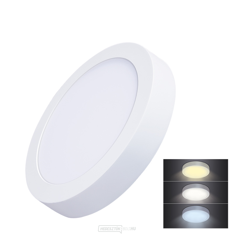 Solight LED mini panel CCT, felületre szerelhető, 18W, 1530lm, 3000K, 4000K, 6000K, kerek