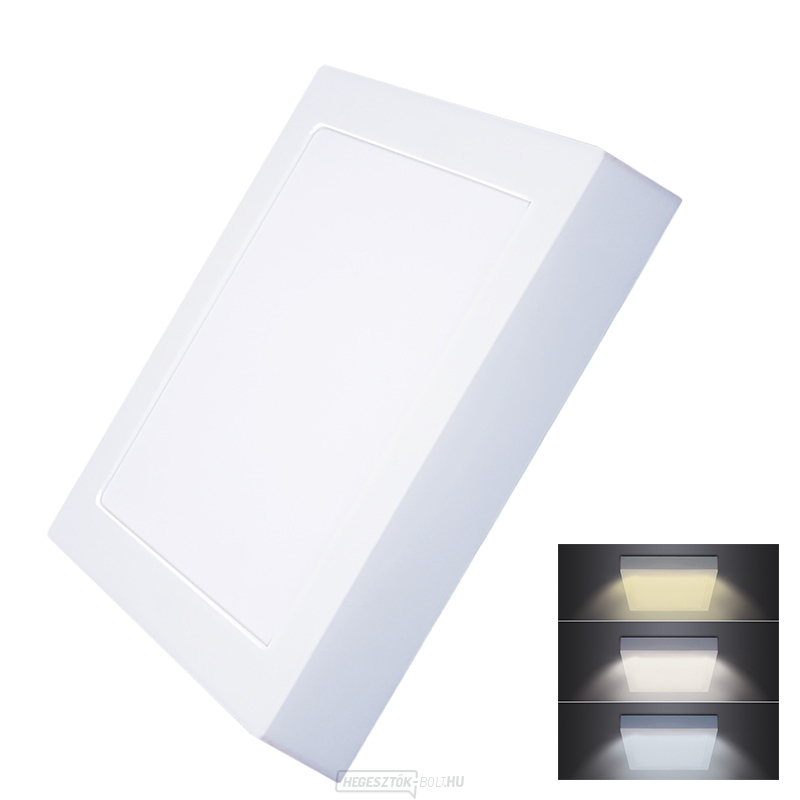 Solight LED mini panel CCT, felületre szerelhető, 18W, 1530lm, 3000K, 4000K, 6000K, négyzet alakú
