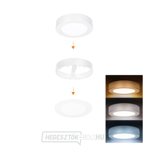 Solight LED mini panel fürdőszobai 2 az 1-ben, 3CCT, mennyezeti/felületre szerelhető, 12W, 1020lm, IP54, fehér, kerek gallery main image