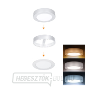 Solight LED mini panel fürdőszobai 2 az 1-ben, 3CCT, mennyezeti/felületre szerelhető, 12W, 1020lm, IP54, ezüst, kerek gallery main image